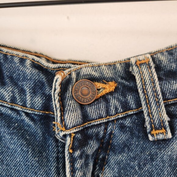VTG Levi's Jean Shorts Orange Tab Denim Slim Fit High Rise Women's 26 (VTG 9) - Picture 4 of 8